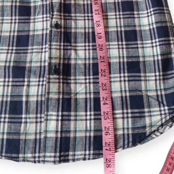 MOSSIMO SUPPLY CO. MEN'S BLUE PLAID LONG-SLEEVE BUTTON-DOWN SHIRT. SIZE S/P. - Picture 13 of 15